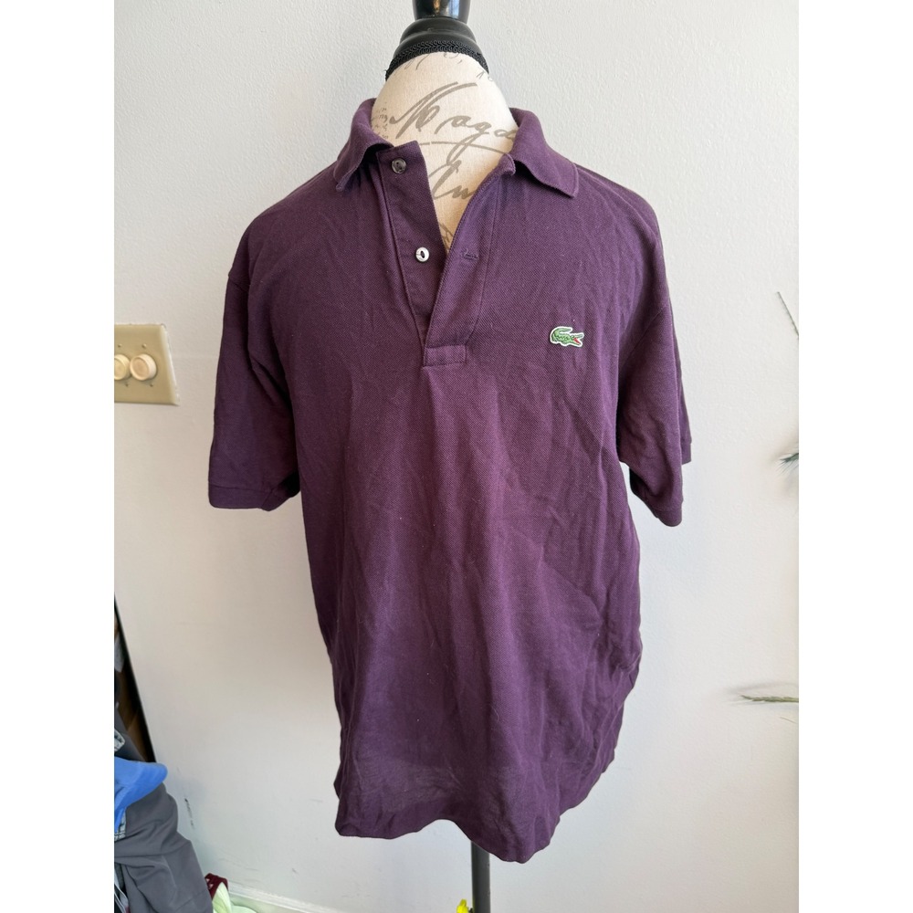 Lacoste Mens Purple Cotton Pique Short Sleeve Polo Shirt Size 5